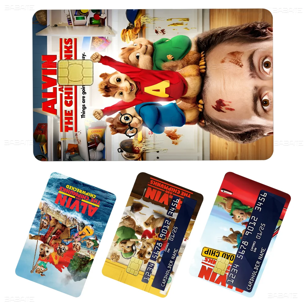 A-Alvin And The C-Chipmunks بطاقات الائتمان البنكية المختلفة ملصقات تمرير الحافلة الديكور ملصقات مقاومة للماء جمع اللعب الهدايا