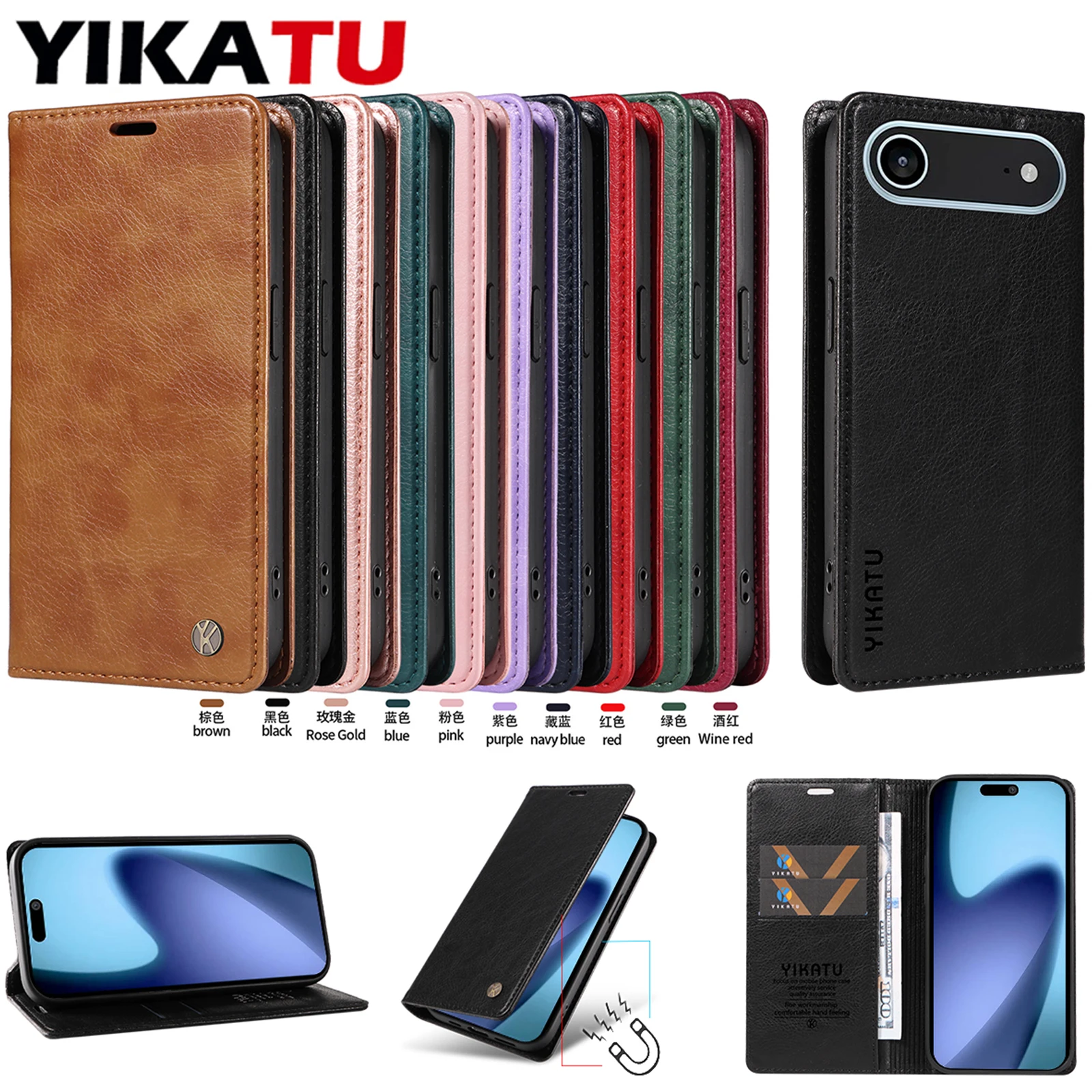 

Fashion Wallet Leather Case Phone For iPhone 12 mini 11 Pro Max SE3 2022 SE2 2020 XS Plus XS Max XR X 6 7 8 Plus Phone Funda