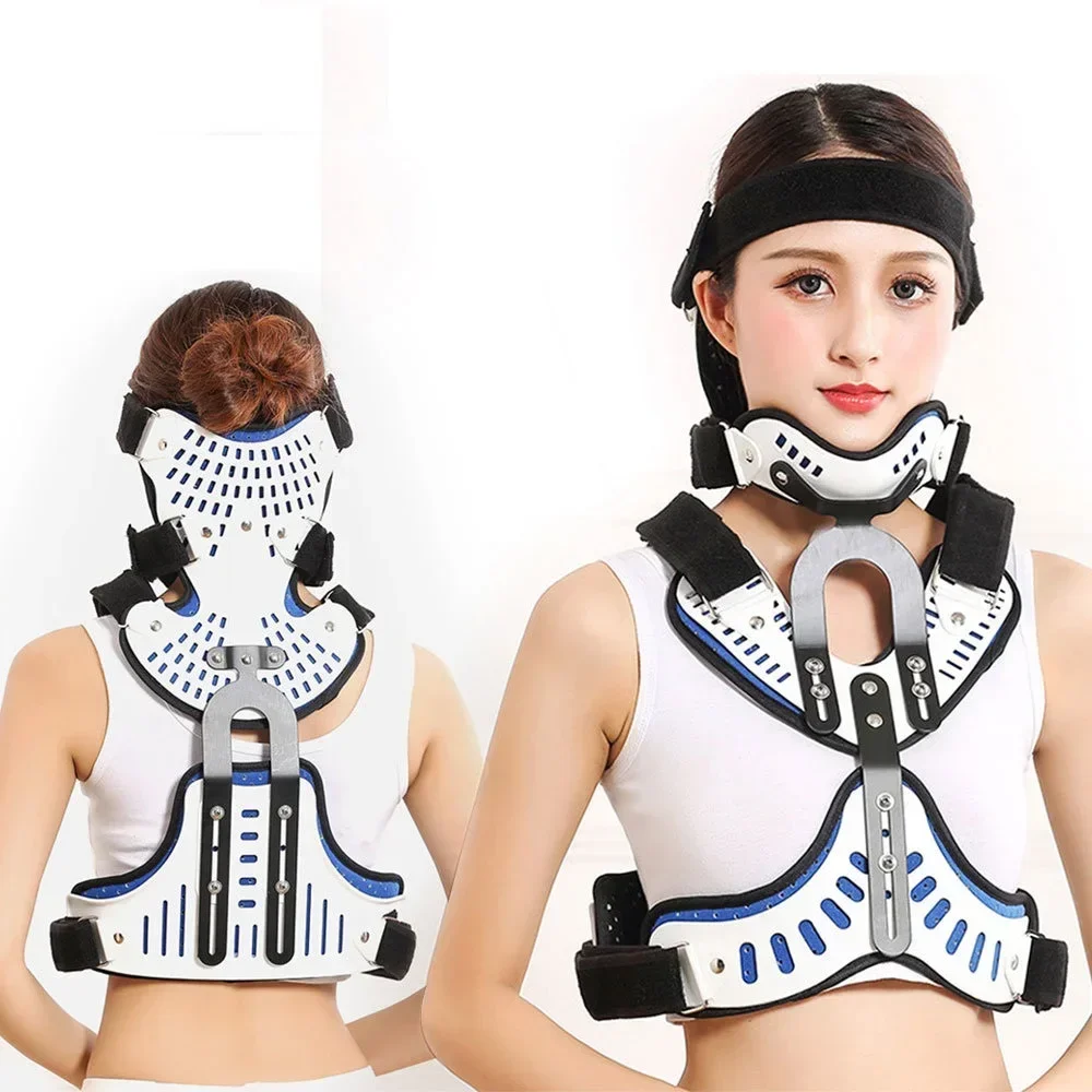 

Adjustable Medical Cervical Thoracic Orthosis Head Neck Chest Fixed Brace Traction Support Brace Spine Stretching Corrector