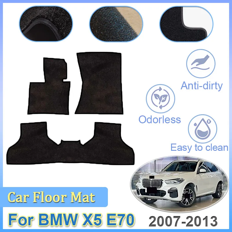 

Car Mats Floor Anti-dirty Pads Floor Carpet Foot Covers Auto Accessories For BMW X5 E70 2007 2008 2009 2010 2011 2012 2013 5seat