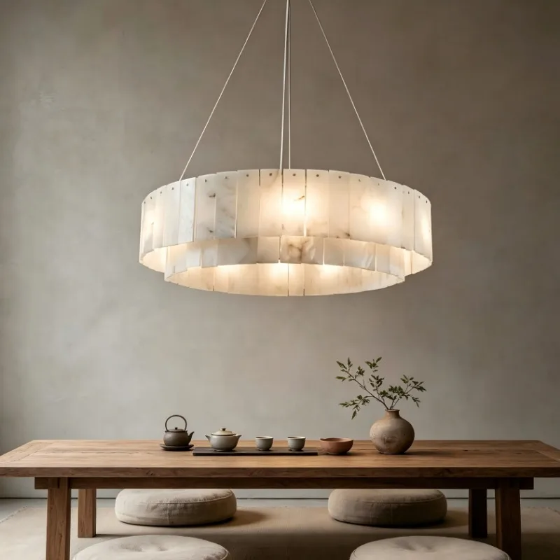 

Luxury natural marble copper chandelier high top modern simple elegant hotel living room lighting fixtures
