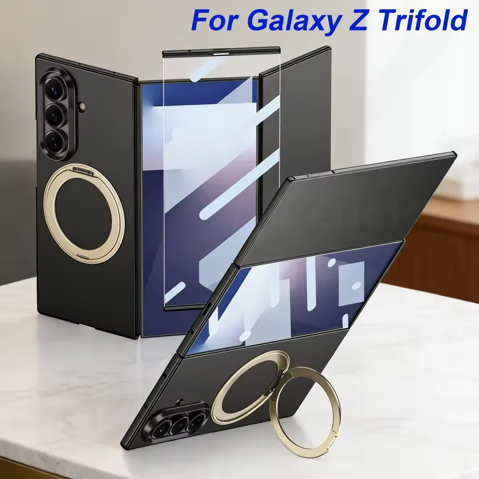 

Magnetic Wireless Charge Ring Holder Case For Samsung Galaxy Z Trifold Screen Glass Protective Cover For Galaxy Z Trifold Case
