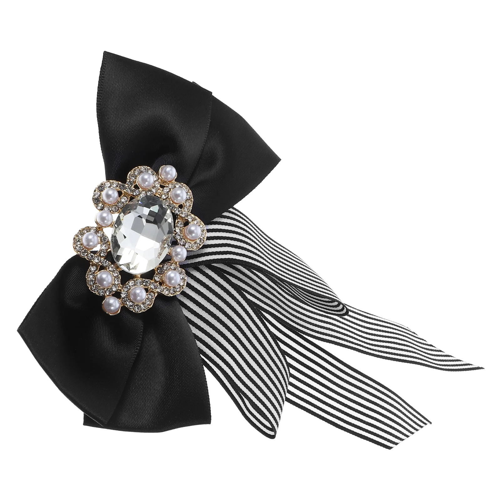 

1Pcs High Quality Firm Durable Bowknot Neck Tie for Business Wear Easy to Use Pin Back Black White Bow Tie Pre-Tied Bow Ties