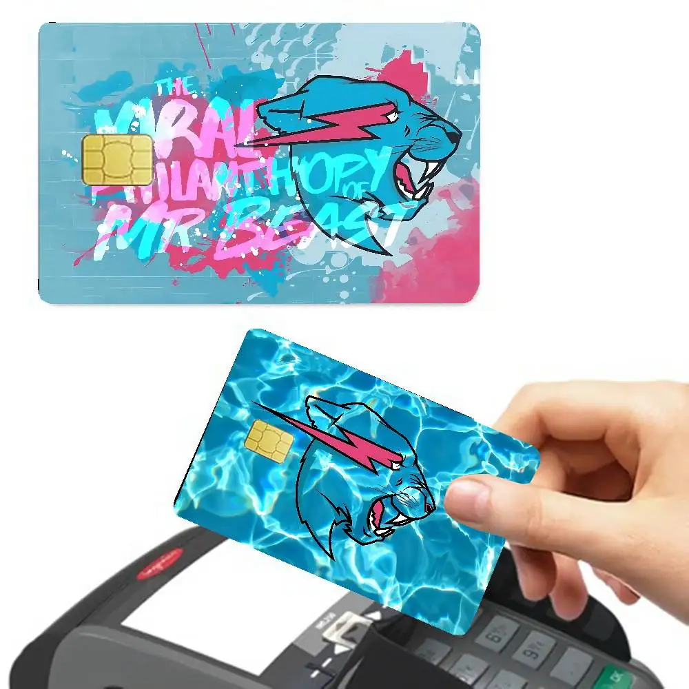 Internet Celebrity Mr B-Beast Fashion Matte Gold Silver Black Matte Film Skin Sticker Tape For Bank Credit Debit Card