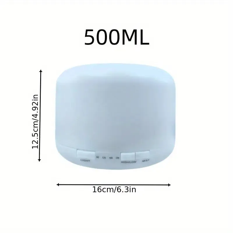 موزع ومرطب للزيوت العطرية العلاجية سعة 500 مل مع ضوء ليلي مهدئ، يعمل بمنفذ USB، إيقاف تلقائي، مثالي للمنزل، من
