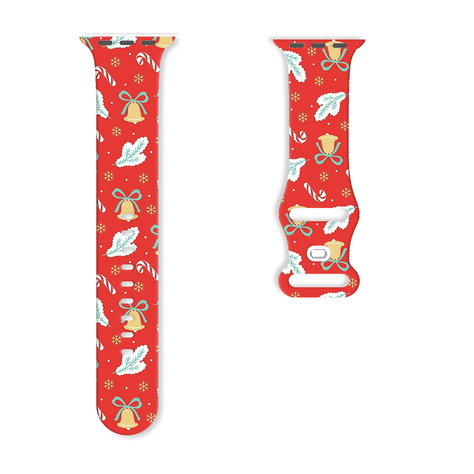 

Merry Christmas print watch strap for Apple Watch 11 10 9 8Silicone Band Replaceable Bracelet for iWatch 46mm 44mm 42mmWatchband