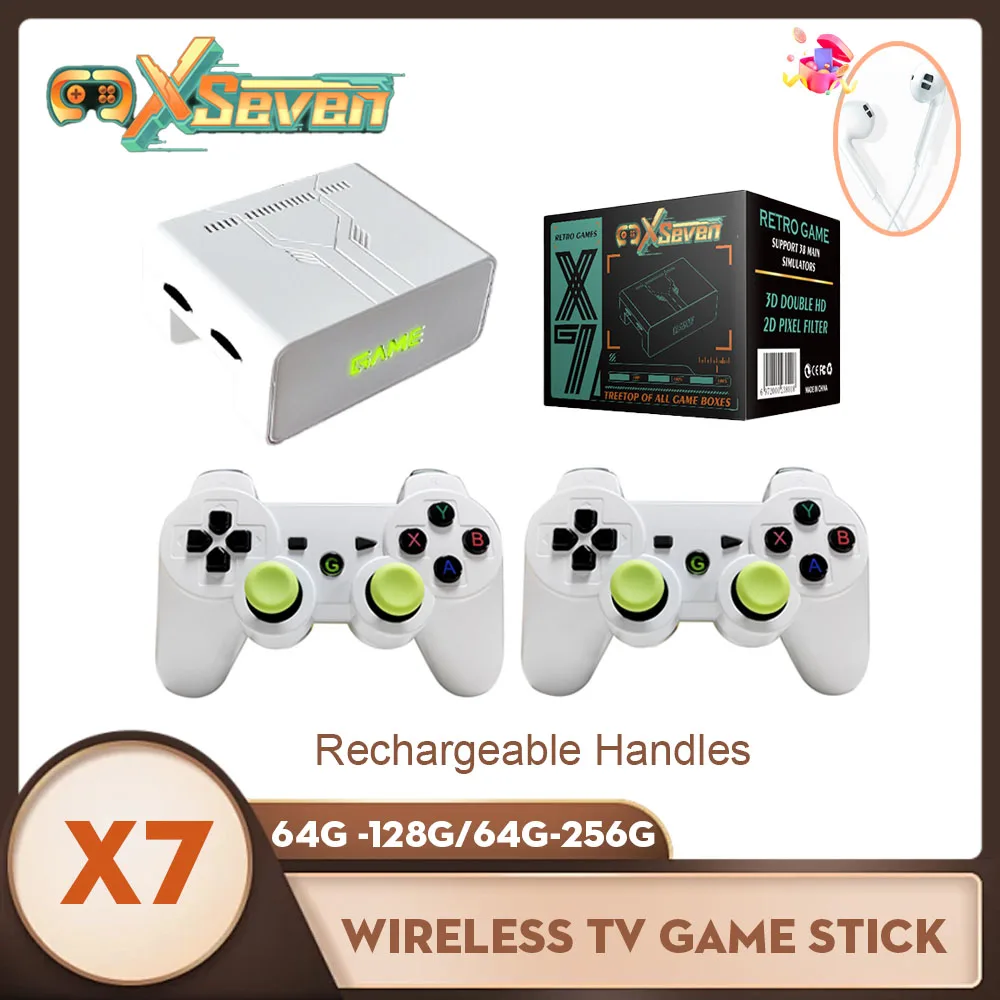 X7 Portable Wireless Game TV Stick Retro Game Console 4K HDMI Output Video Game Console Support Multiplayer 3D Games 10000+