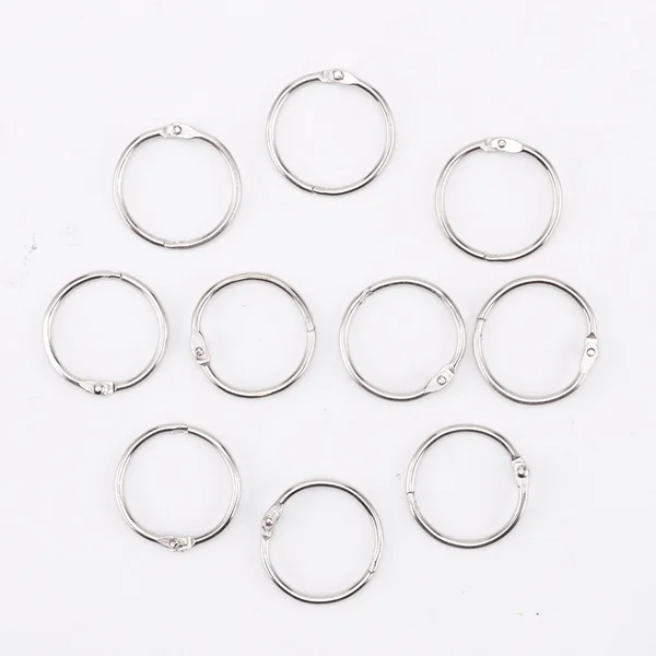 10 pz Metallo Argento Split Anelli Loop Hoop Cerniera Libro Binder Album Portachiavi