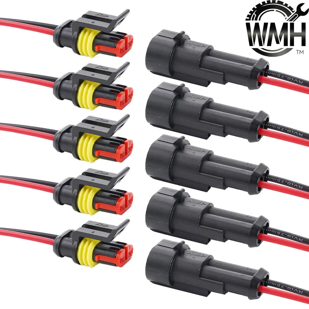 1/5/10 قطعة 2 دبوس طريقة مقاوم للماء سلك السيارات موصلات كهربائية التوصيل مع كابل لسيارة دراجة نارية #1