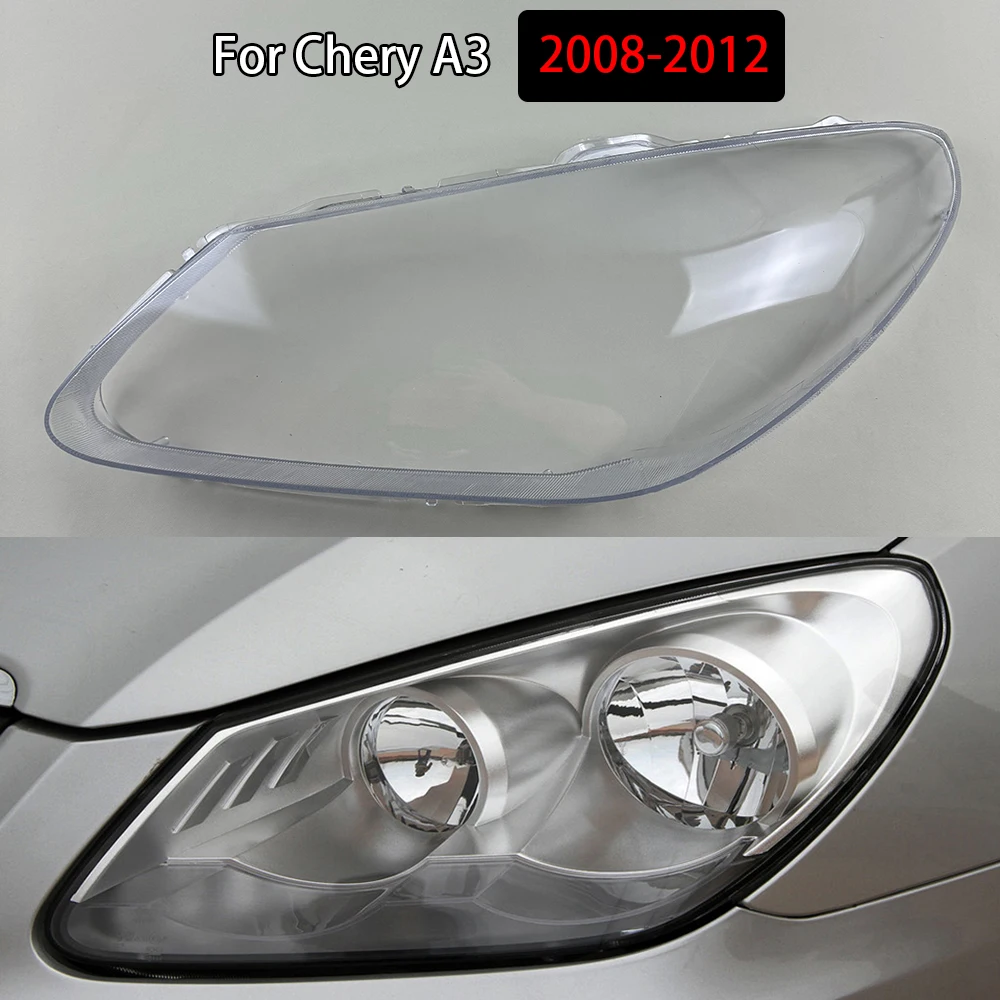 

For Chery A3 2008-2012 Front Headlamps Cover Lens Headlights Shade Transparent Lampshade Plexiglass Shell Replace Housing