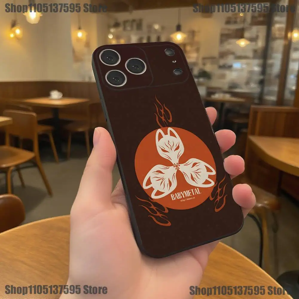 B- BABYMETAL R-Rock Band Capa de telefone para iPhone 17,16,15,14,13,12,11,Pro,XS,Max,XR,Plus,E,SE4,Mini Capa macia preta