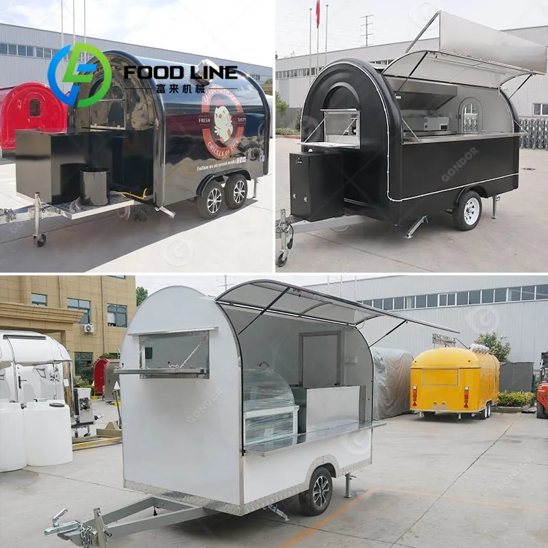 Remolque Carrito De La Comida Callejera Full Size Smoothie Cart Towable 10ft Food Truck Trailer for Sale customize