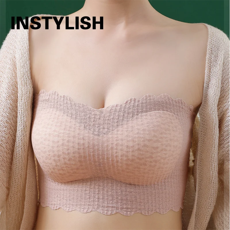 Women Seamless Bralette Sexy Invisible Bra Tube Tops Strapless Bras Lingerie Wireless Wedding Brassiere Push Up Underwear