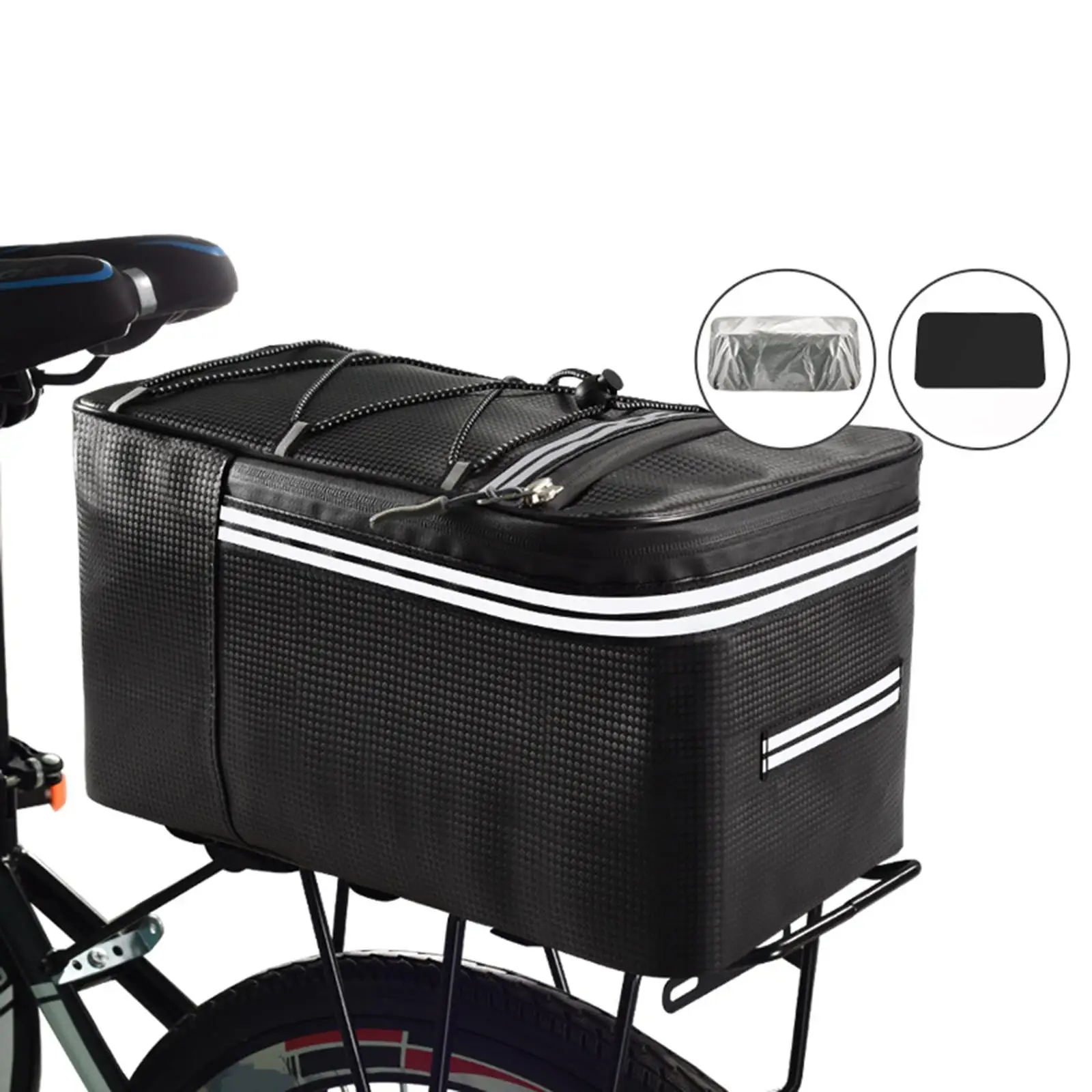 Rear Rack Seat Bag Water Resistant Reflective Cargo Pack 15L Pannier