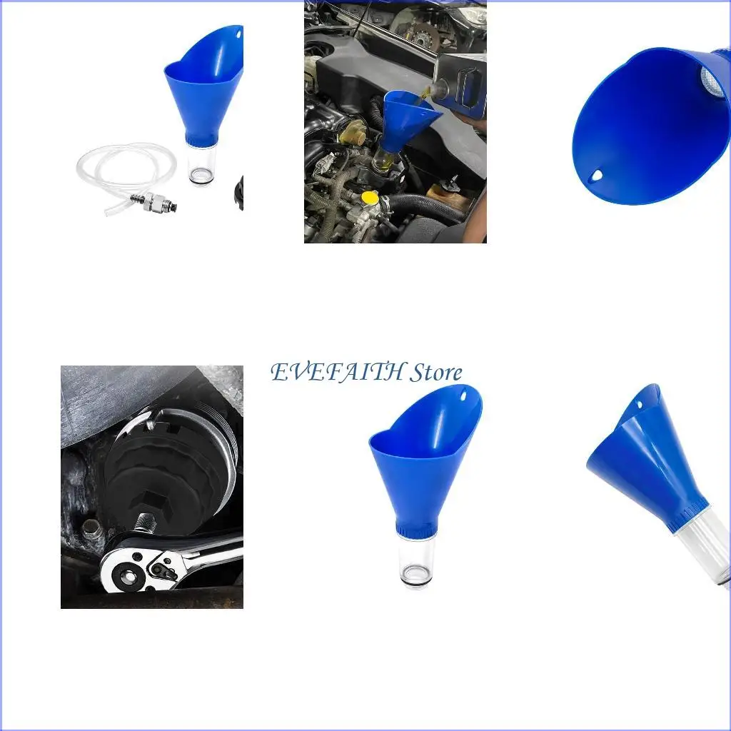 

124B Engine Oil Funnel Petrol Change Funnel Filling Spout Pour Tool for Car Repairing