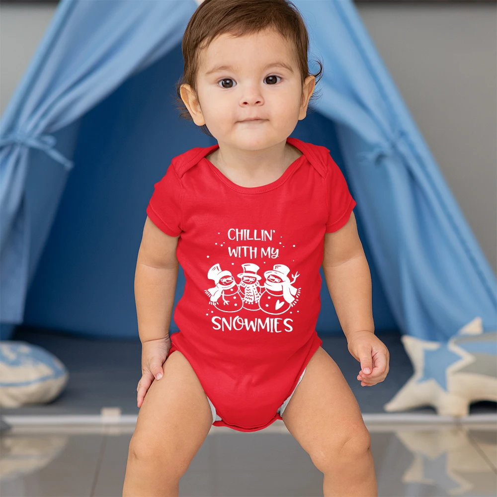 My First Christmas Newborn Baby Girl Boy Clothes Aesthetic Cute Red Infant Bodysuits Oversized Fashion Xmas Vibes Toddler Romper