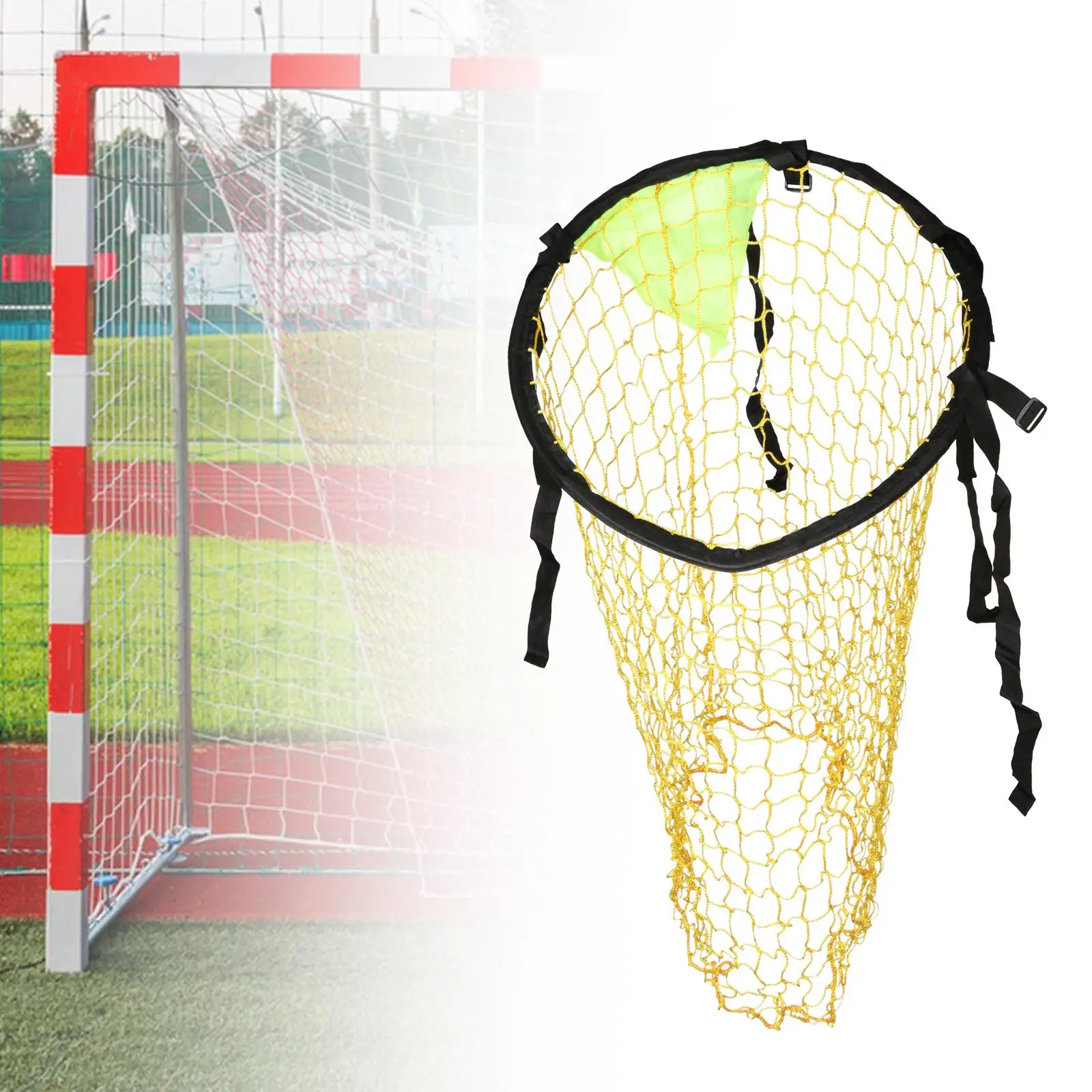 

Soccer Top Bins Soccer Target Goal with 4 Buckled Straps for Kids Adult Easy to Attach Accessory Diameter 50cm Soccer Field Net