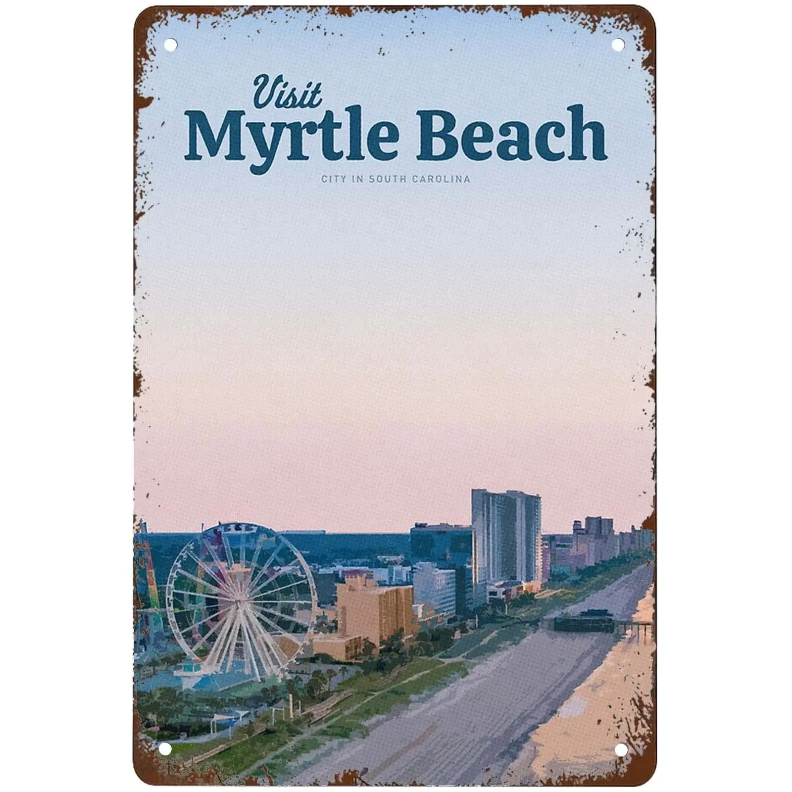 Funny Visit Myrtle Beach Signs Wall Decor Vintage Metal Tin Sign Art Poster Fun Cafe Office Pub Kitchen Bathroom Man Cave Sign W