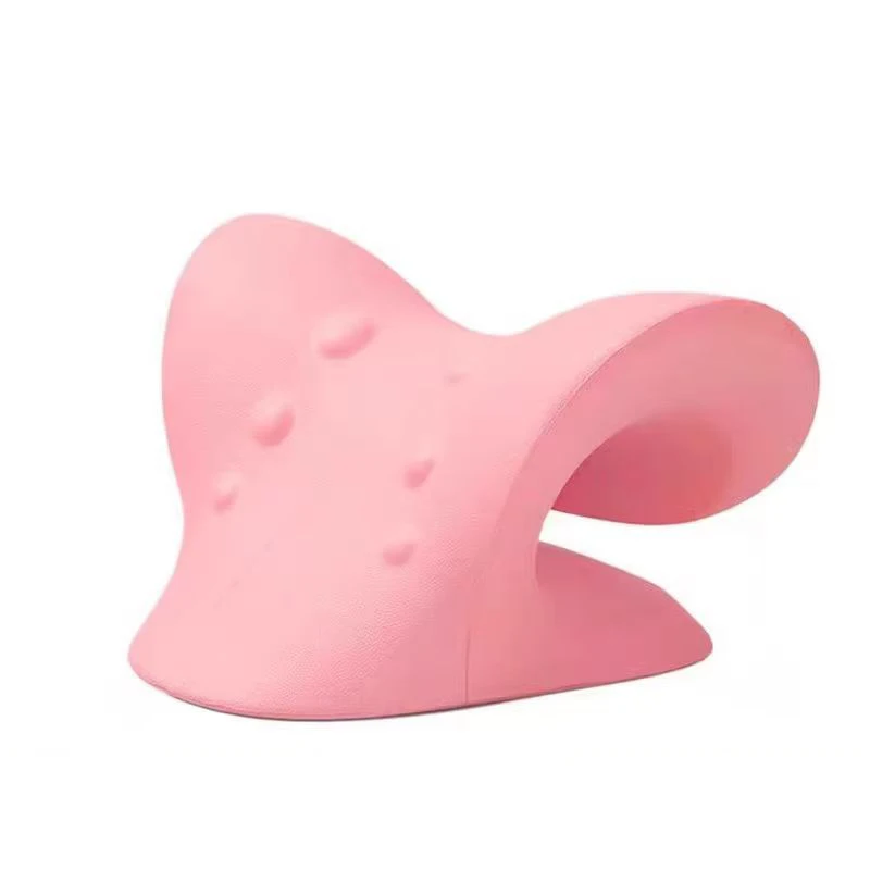

Reverse C-shaped cervical pillow Massages shoulder and neck muscles Relaxes and soothes