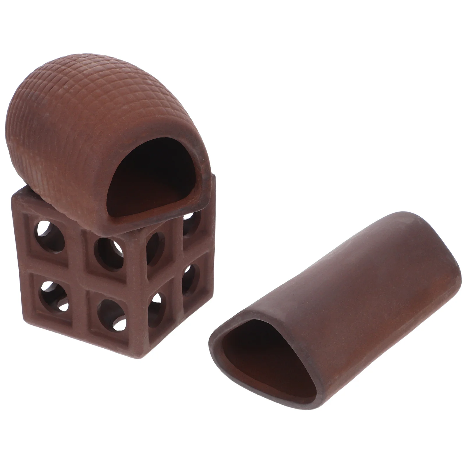 

3Pcs Aquarium Hiding Purple Sand Ceramic Fish Tank Landscaping Ornaments for Aquatic Pets Shelter Betta Fish Hideout