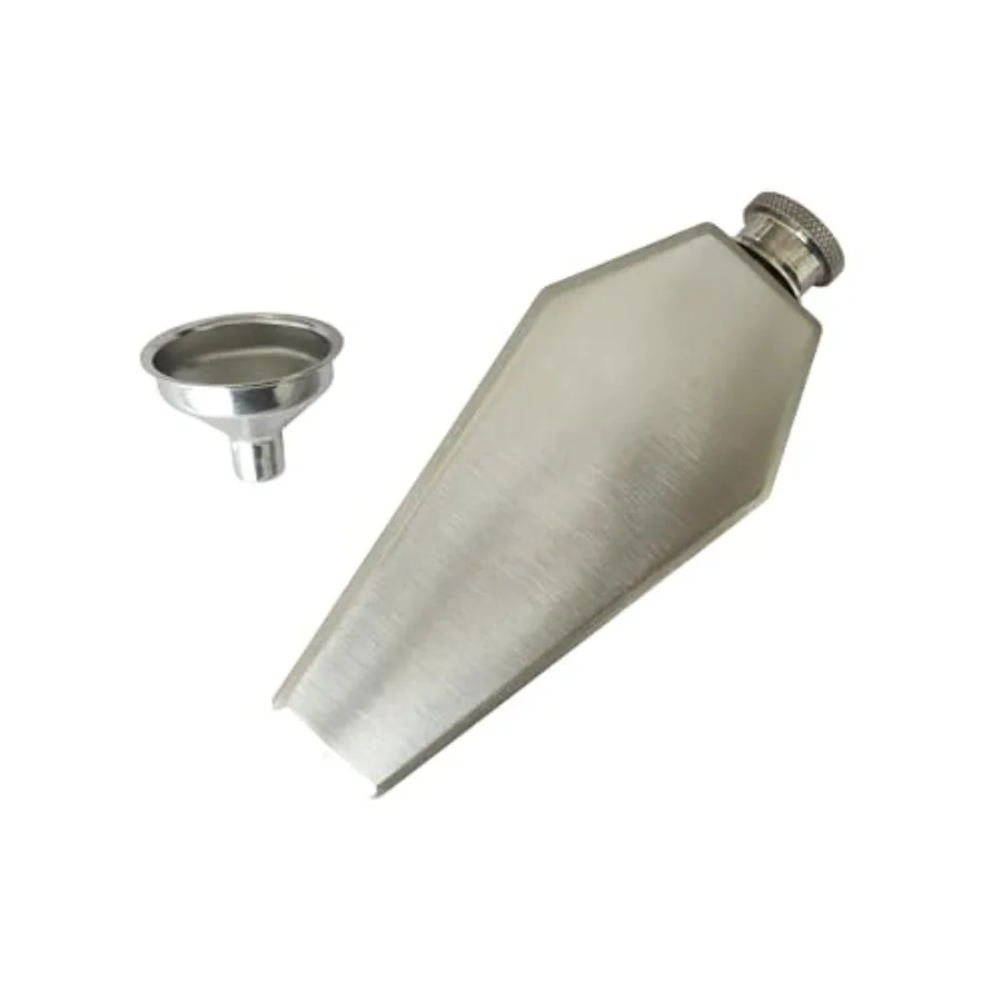 Hexagon Coffin Flask 304 Stainless Steel 3.5oz Coffin Shaped Hip Flask With Funnel
