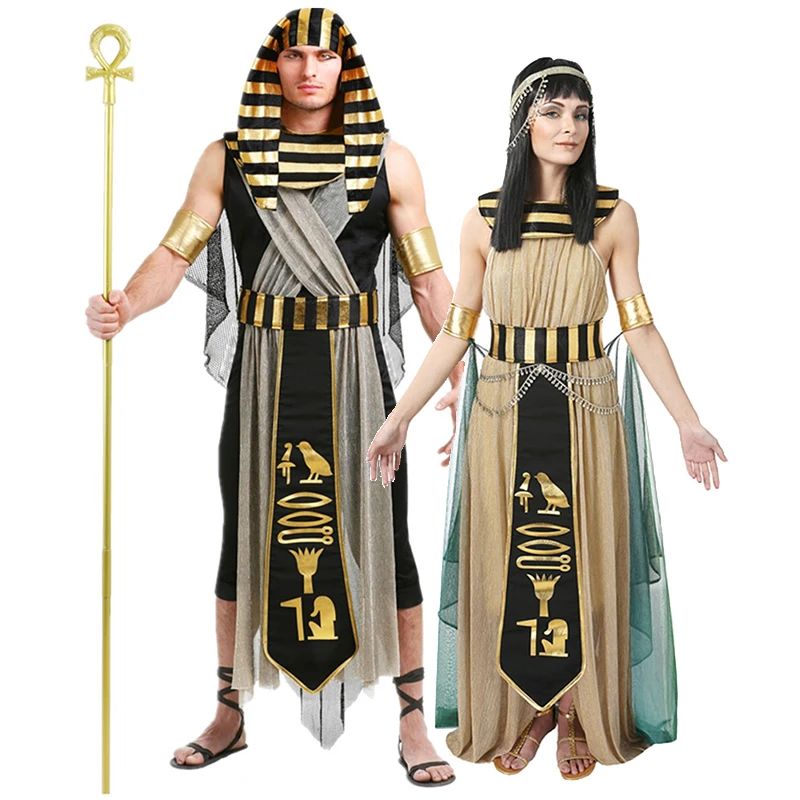 Disfraz de Faraón de Carnaval para hombres, Rey adulto, pareja Medieval, ropa de Egipto griego, vestido de Reina, diosa de Halloween, Cosplay de Cleopatra