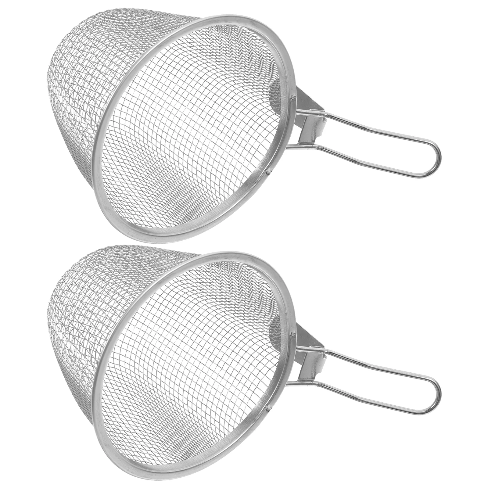 2 Pcs Stainless Steel Colander Frying Food Strainers Hotpot Noodle Kitchen Basket for Mesh Mala Tang Household Pasta