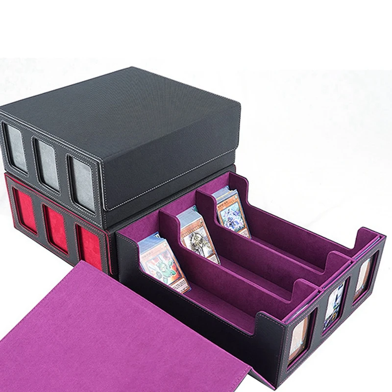 NEW-Storage Box For Trading Cards With Viewing Window Magnetic Closure Card Holder For Magic Game Cards