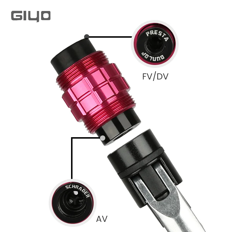 GIYO 140Psi Bicycle Pump With Gauge Presta/Schrader Valve Floor Standing Mini Portable Air Pump MTB Road Bike Tire Inflator