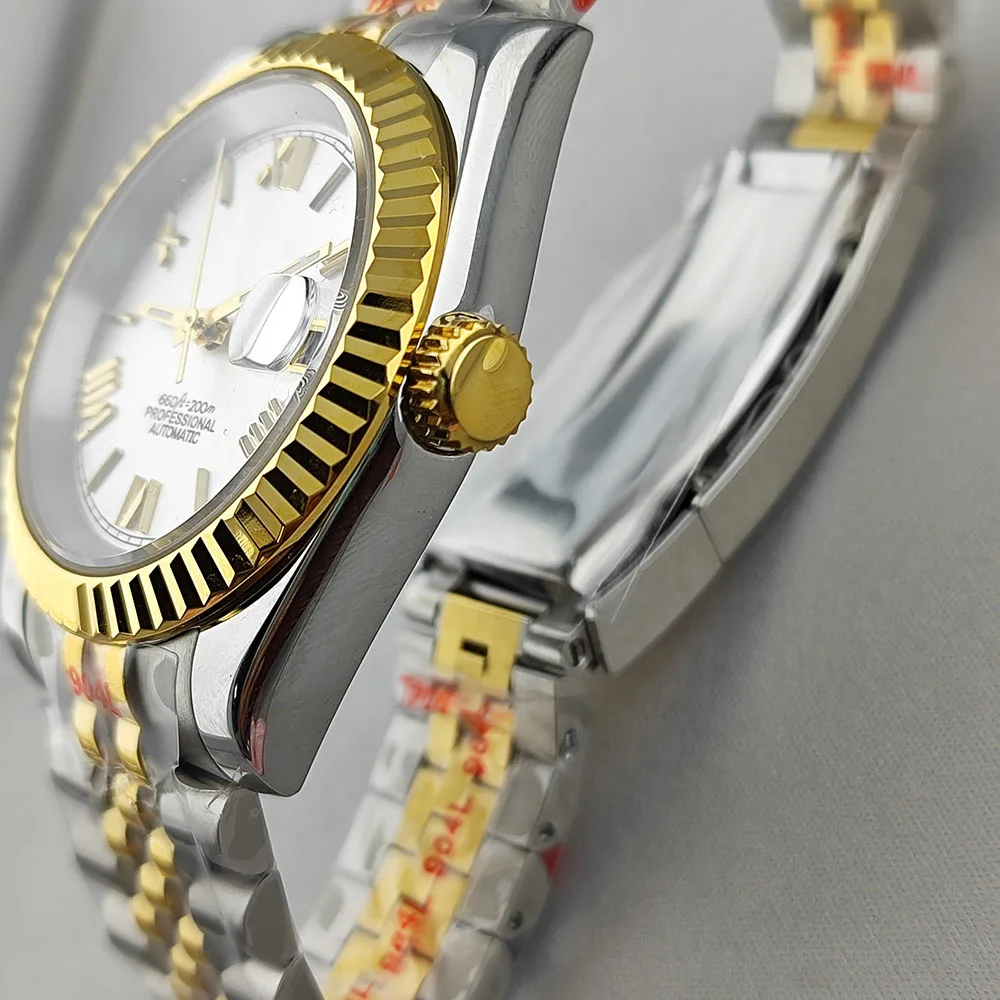 39mm/36mm Gehäuse römisches Zifferblatt Saphirglas Herren hochwertige automatische mechanische Uhr geeignet für nh35 und nh36 Uhrwerke