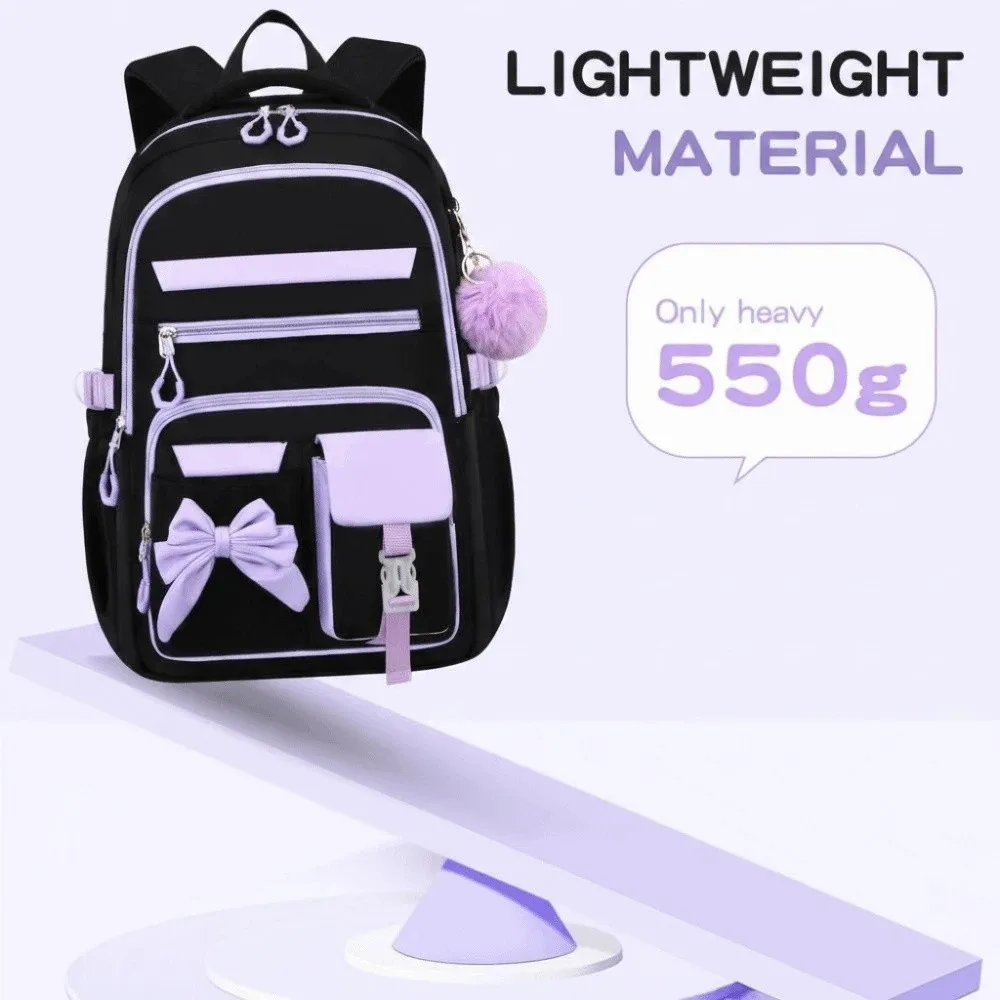 

Daypack Three-piece School Bag Set with Pen Bag Casual Large Capacity Backpack Fixed Webbing Scratch Prevention