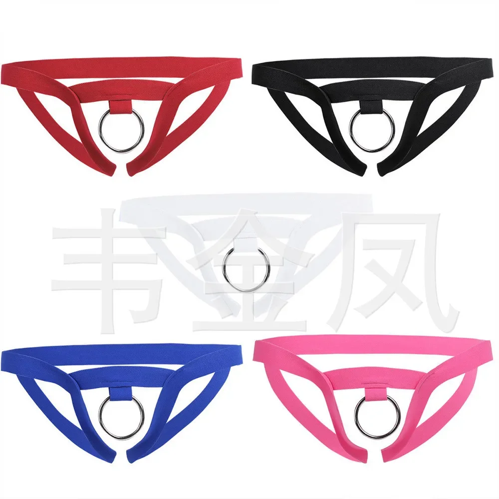 Tanga Sexy erótica con entrepierna abierta y junta tórica para hombre, lencería transpirable, Bikini, suspensorio, ropa interior, tangas, calzoncillos huecos para hombre