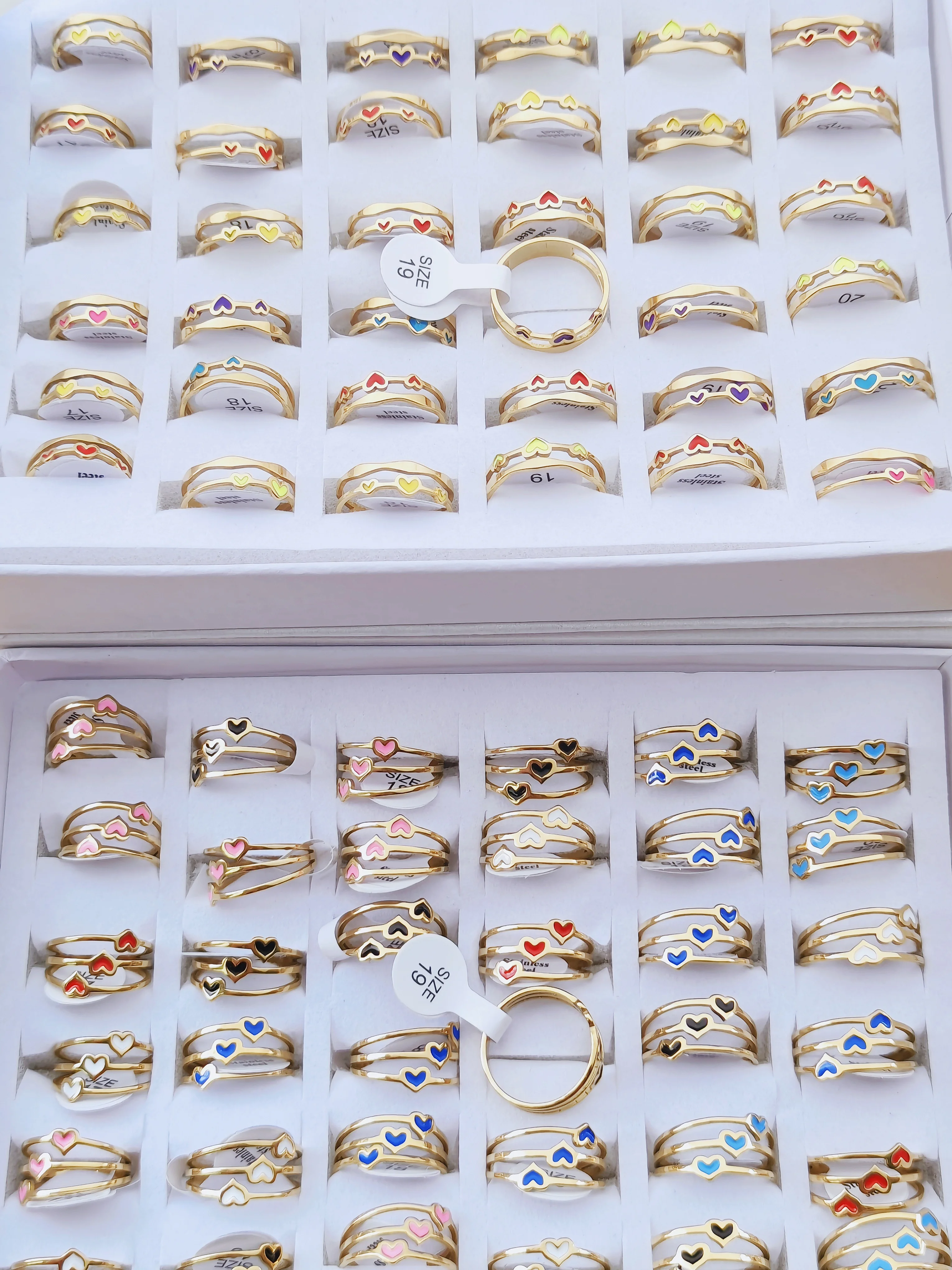 30pcs/Lot Wholesale Stainless Steel Rings For Women Drip Oil Design Love Jewellery Wedding High Quality Gift