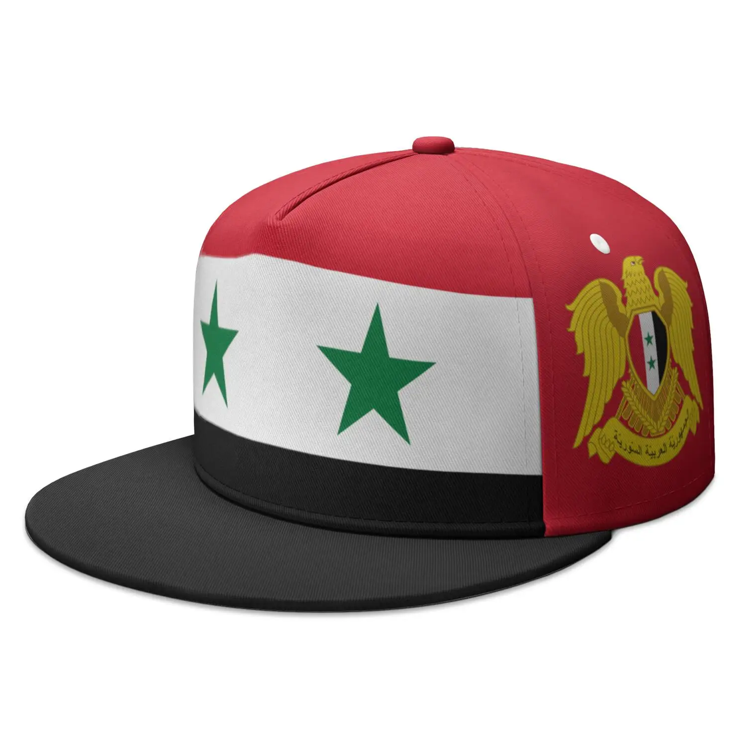 Arabe-siriano-nome-personalizado-gratuito-logotipo-numero-bone-de-aba-plana-bandeira-da-nacao-islam-sy-arabe-pais-faculdade-foto-hip-hop-chapeu