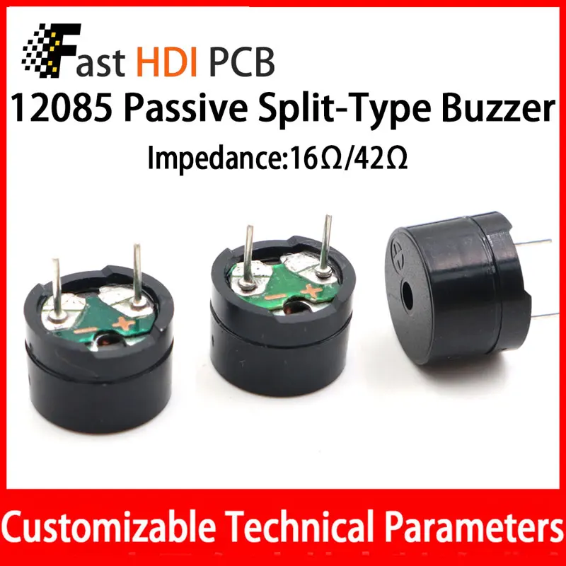 

Electromagnetic Passive Buzzer 12x8.5mm (16Ω/42Ω)-Multi-Voltage 3/5/9/12V AC,Intermittent Tone, External Oscillator Required
