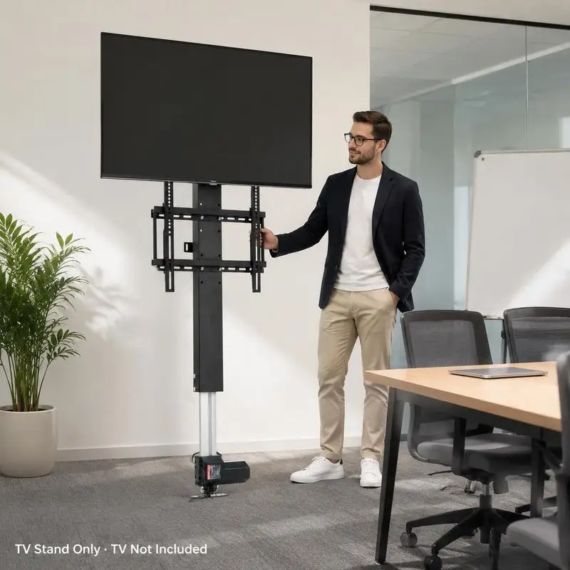 TV-Ständer für LCD-, LED- und Plasma-Fernseher, automatischer TV-Ständer, TV-Lift, TV-Lift-Halterung, 97,4 bis 167,4 cm, höhenverstellbar und stabil, max. 60 kg