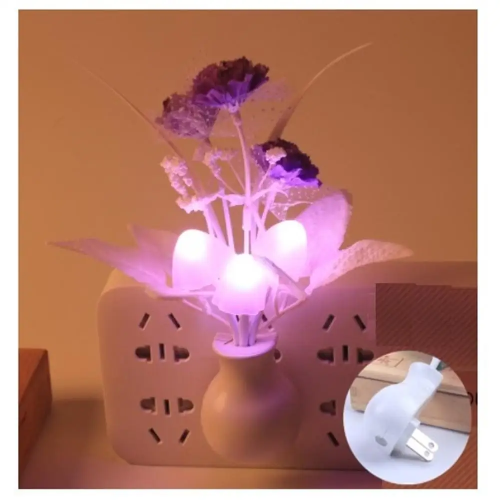 2023 New Lilac LED Night Light Lamp Colorful Rose Mushroom Lamp Romantic Lilac Night Lighting for Home Art Decor US/EU Plug