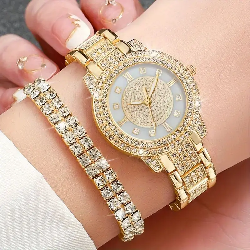 3-piece retro and elegant quartz watch and accessories, suitable for daily wear and gifting to family and friends