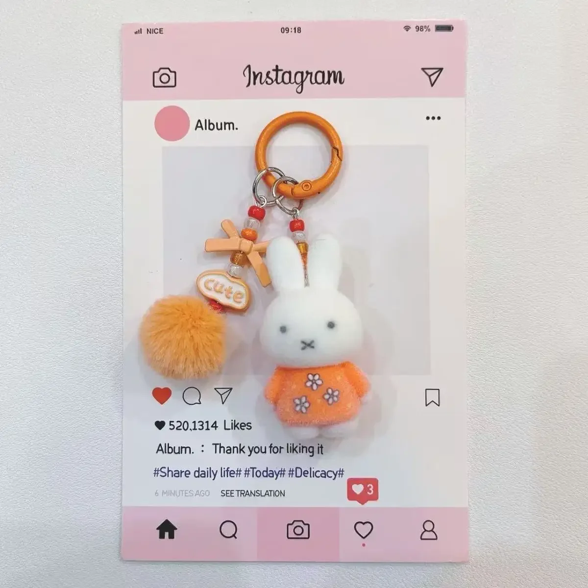 Neuer Miffy Niedlicher Kreativer Modischer Plüsch-Schlüsselanhänger Tragbarer Dekorativer Hasen-Anhänger Anime-Tasche Kawaii Geeignet als Geschenk für Freunde – Detail 8