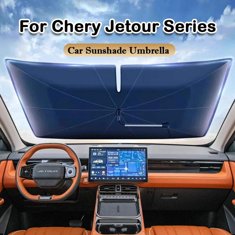 

For Jetour DASHING Traveller X90 X95 X70 Plus S Car Windshield Sunshade Foldable Umbrella amry Front Heat Insulation Accessories