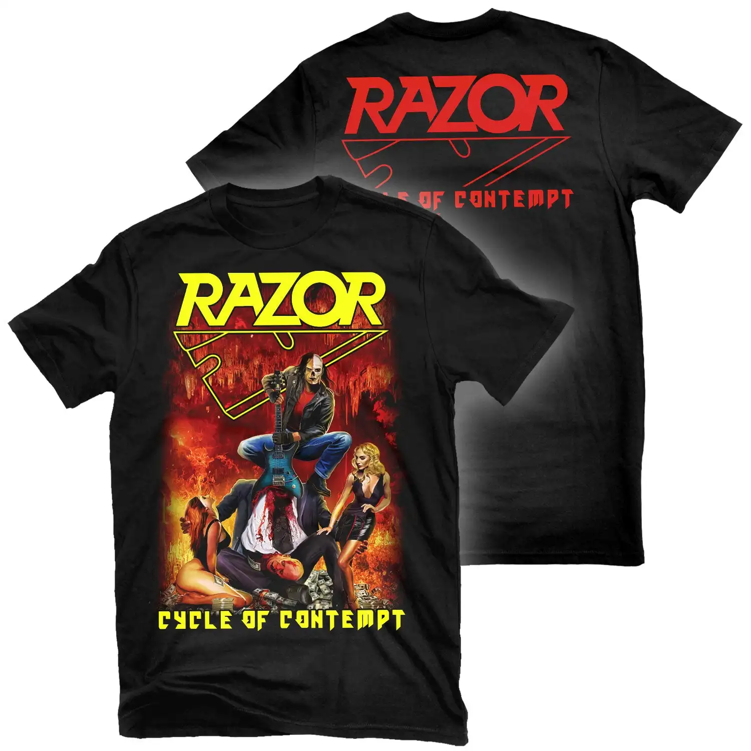 Cycle of Contempt Razor Rock Band Graphic Tee 100% Cotton Round Neck Casual Unisex T-shirt Summer Top