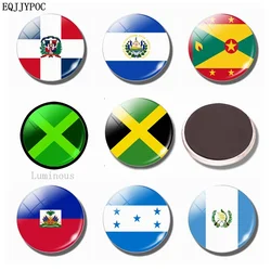 Luminous Flag Glass 30MM Refrigerator Magnet Dominica El Salvador Grenada Jamaica Haiti Honduras Guatemala Trinidad and Tobago