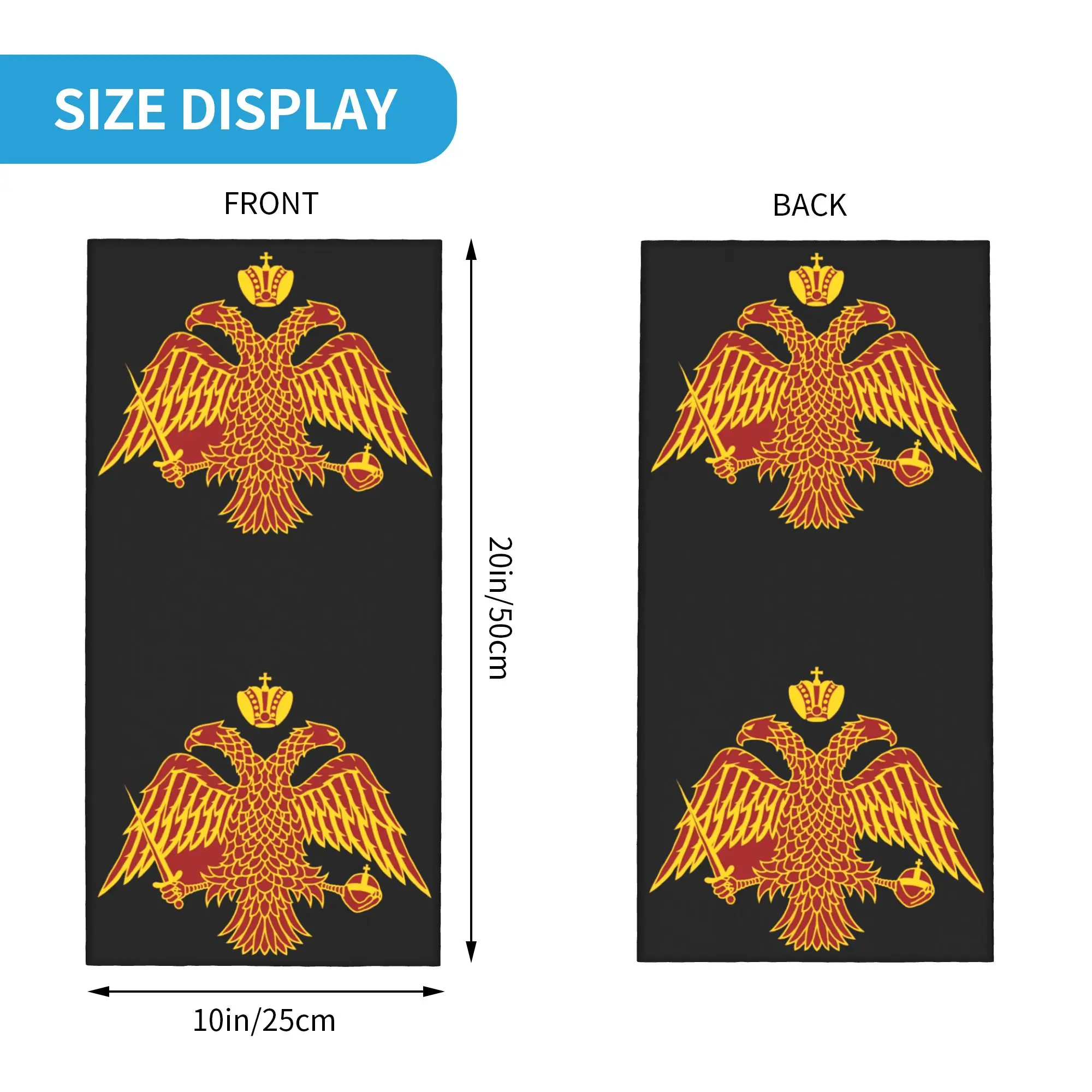 Byzantine Imperial Flag Neck Gaiter Women Men UV Face Shield Winter The Greek Orthodox Churches Bandana Scarf for Cycling