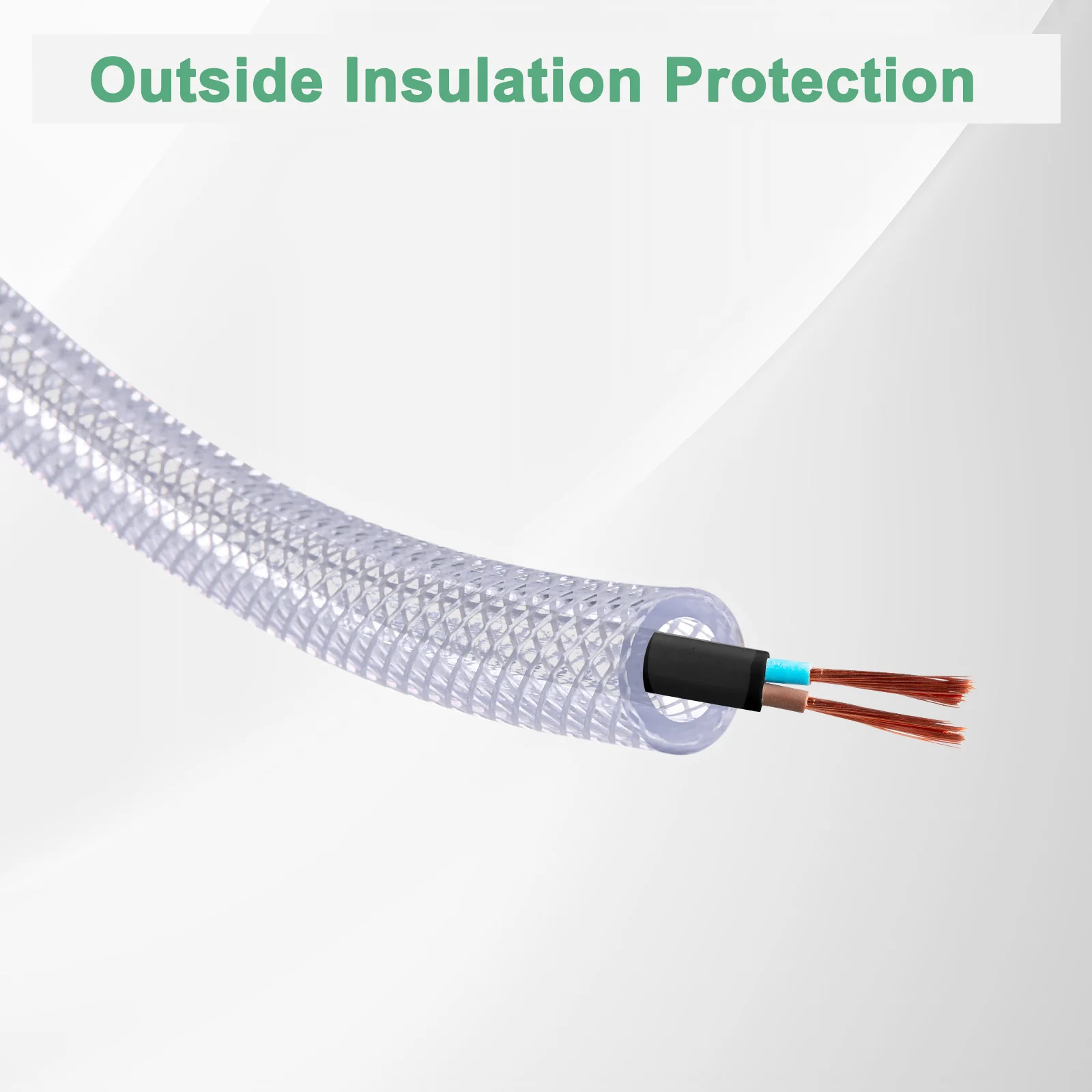 1Pc PVC Tube Pressure Braided Flexible Hose High-Density Polyester Braided Soft Pipe Clear Flexible PVC Tubing High 3m 7.5m 15m