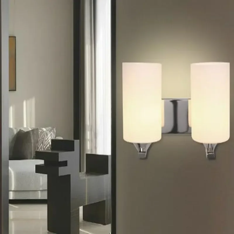 Frosted Glass Wall Light Modern E27 LED Mirror  Lamp Corridor Bedroom Living Room Bedside Lighting Lampada Sconce