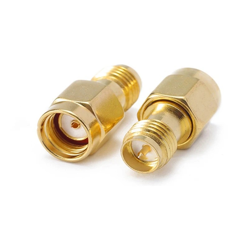 100PCS/Lot SMA Male to Female Adapter RP-SMA to RP SMA RF Coaxial Connector Straight Copper Gold Plated Converter Wholesale