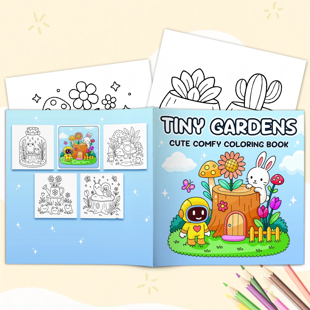 PICCOLI GIARDINI CUTE COMFY Patterns Libro da colorare per adulti e adolescenti Simpatico libro da disegno Regalo perfetto per feste e compleanni