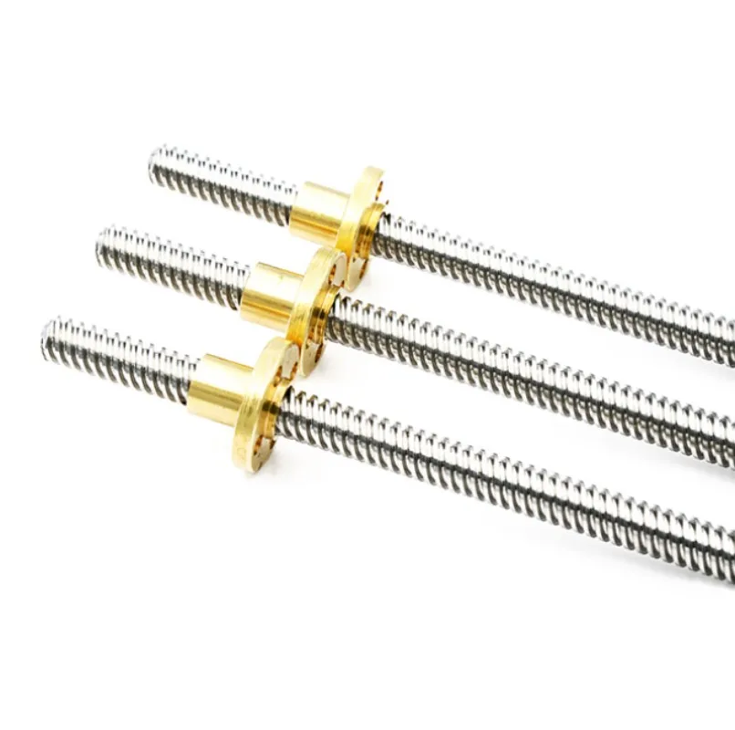 100mm 150mm 200mm T8 Screw Rod with Flange for Stepping Motor Ladder-Shaped  Screw 3D Printer Accessory