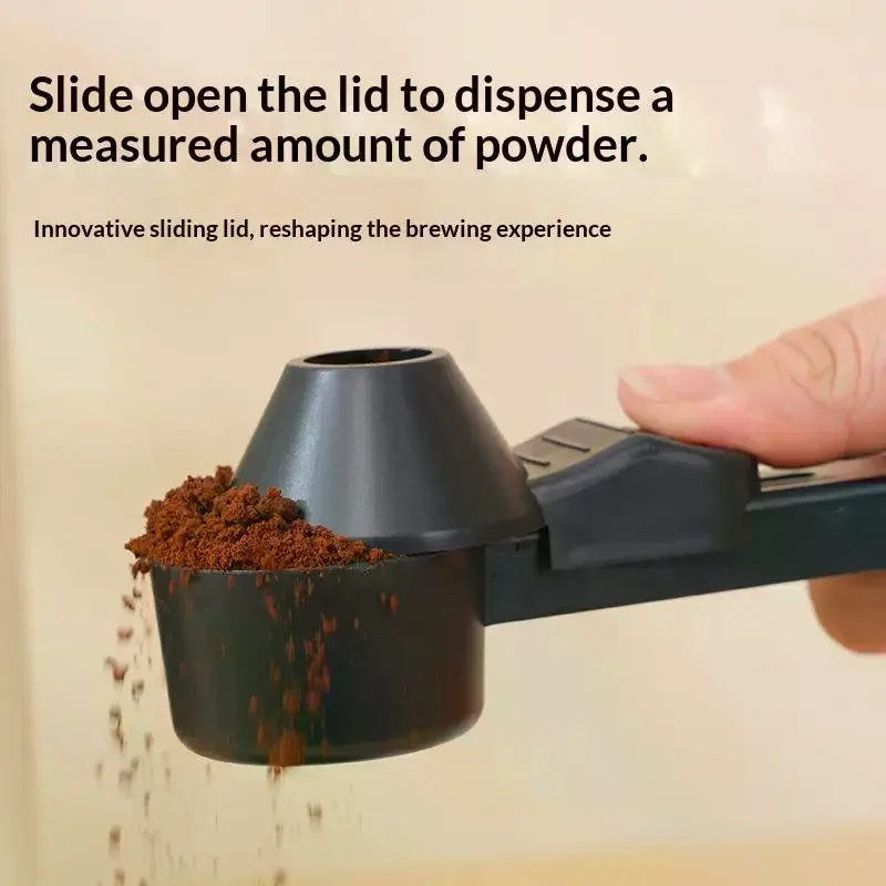 Household Sliding Leakproof Coffee Scoop Reusable Protein Powder Spoon Funnel For Milk Supplements Kitchen Gadgets