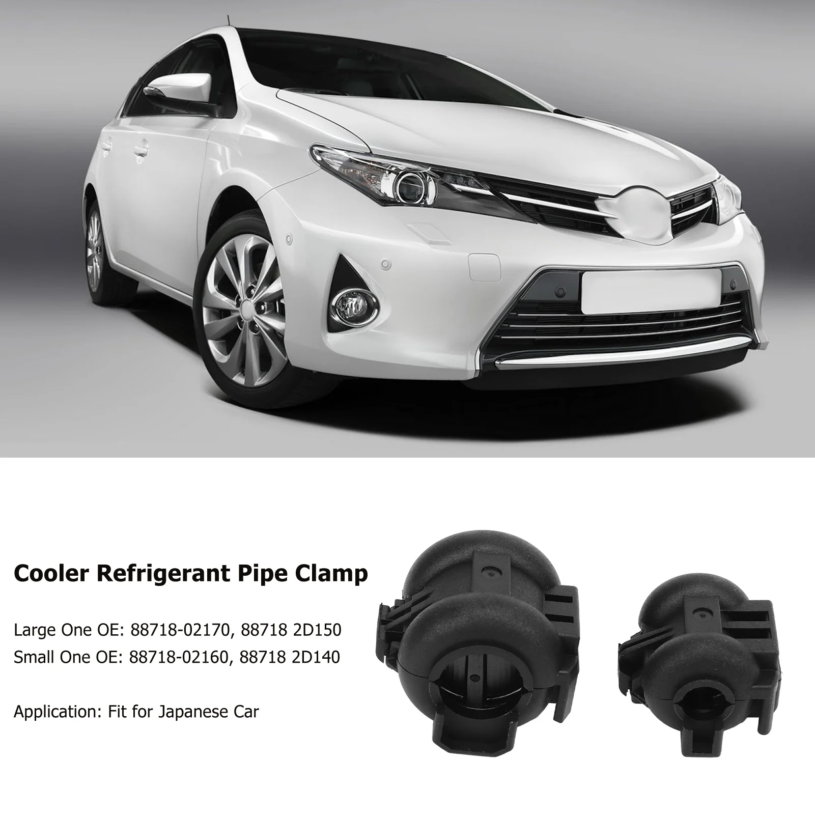 

88718‑02170 AC Suction Hose Clamp, 3/8in 5/8in Cooler Refrigerant Pipe Clamp 88718 2D140 Strong Clamping Force for Japanese Car